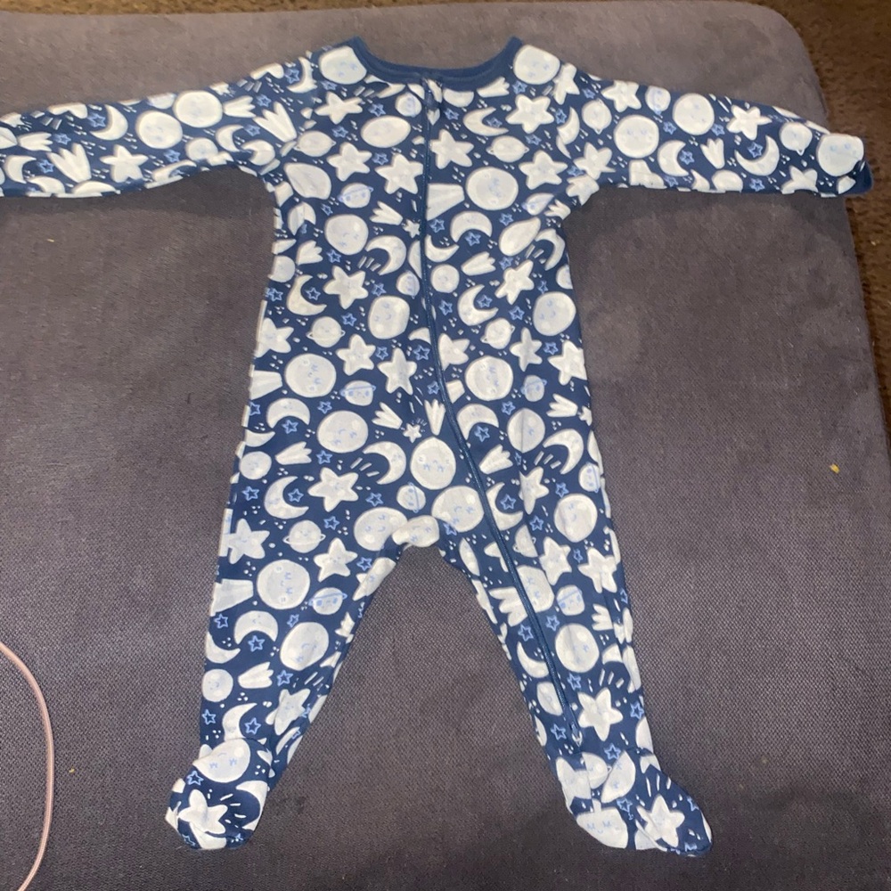 wonder nation Navy Blue Moon & Star Footed One-Piece